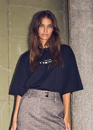 Crew rub print tee Sort HAUTE L\'AMITIÈ